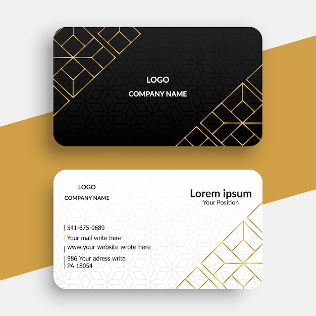 Gradiënt gouden luxe visitekaart sjabloon