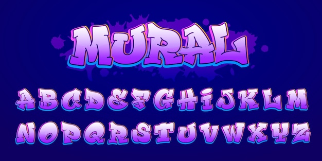 Gradient graffiti font design