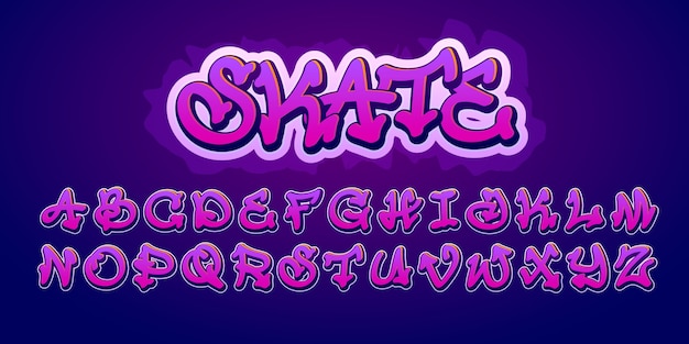 Gradient graffiti font design