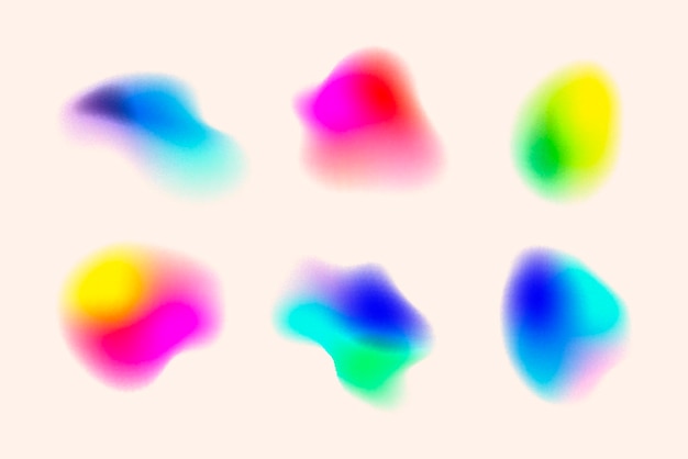 Gradient grainy gradient shape set