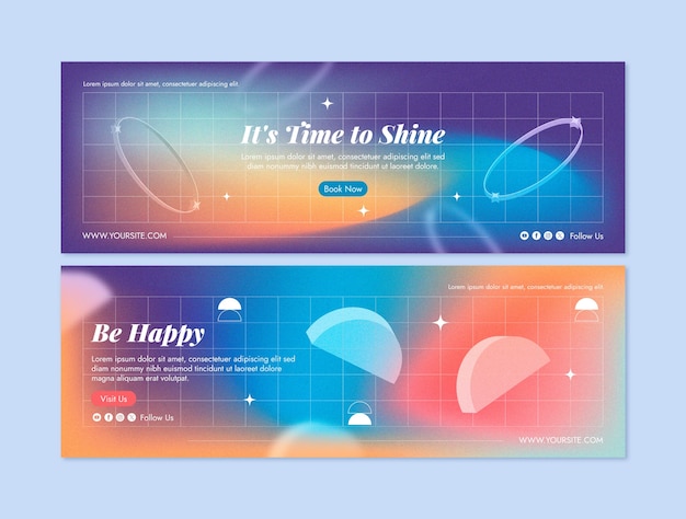 gradient grainy horizontal banner template