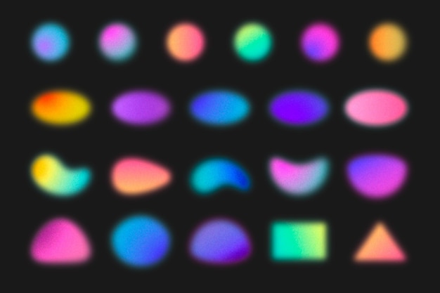 Gradient grainy shape collection