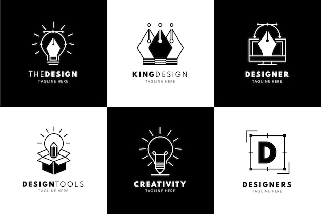 Vector gradient graphic designers logo templates