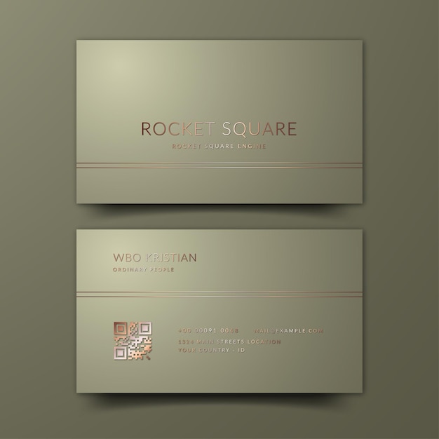 Gradient Green and Bronze Elegant luxury Business Card Template