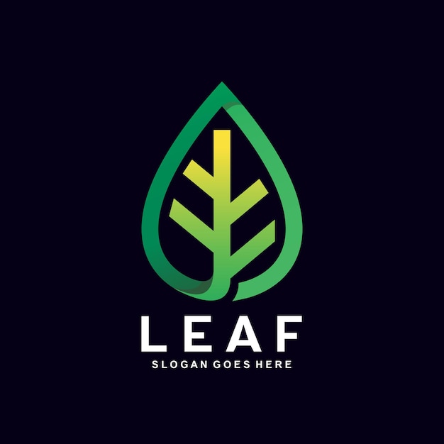 Gradient green leaf logo design