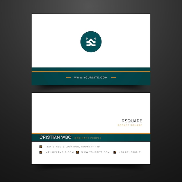 gradient green and orange business card template