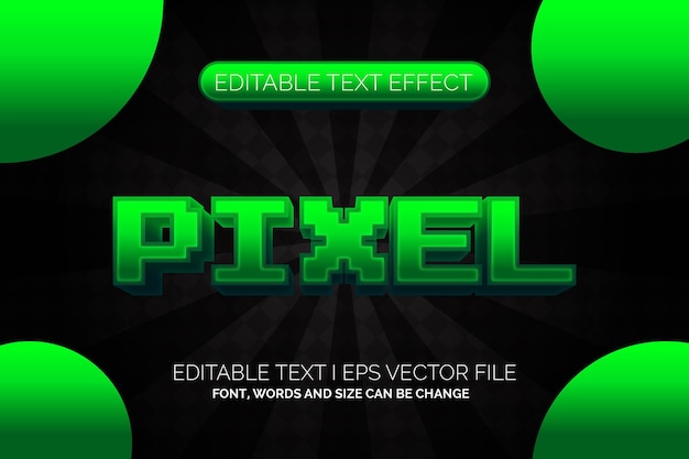 Gradient green pixel text effect