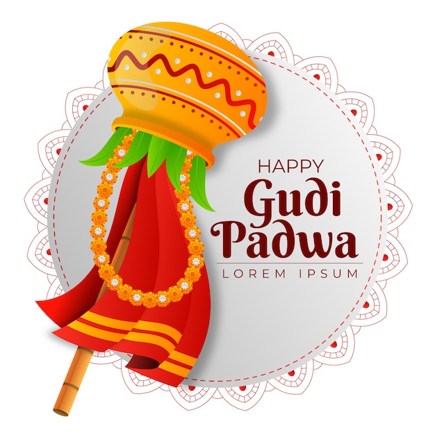 Vector gradient gudi padwa illustration