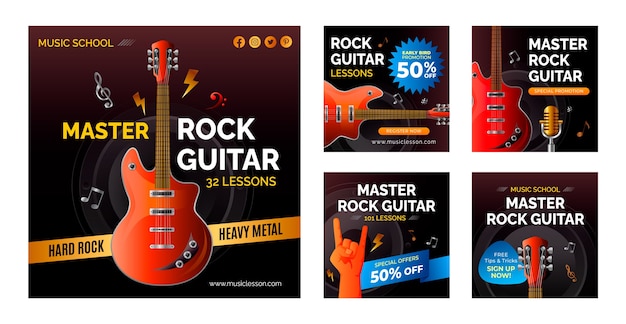 Gradient guitar lessons instagram posts collection