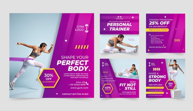 Vector gradient gym design template