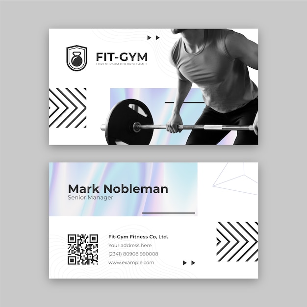 Vector gradient gym horizontal business card