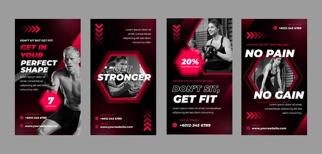 Gradient  gym instagram post template