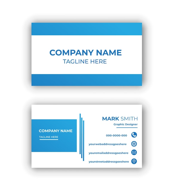 Gradient gym training horizontal business card template design