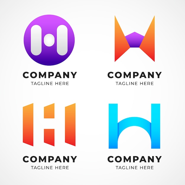 Gradient h logos collection