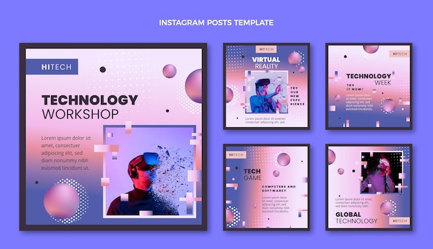 gradient halftone technology instagram post
