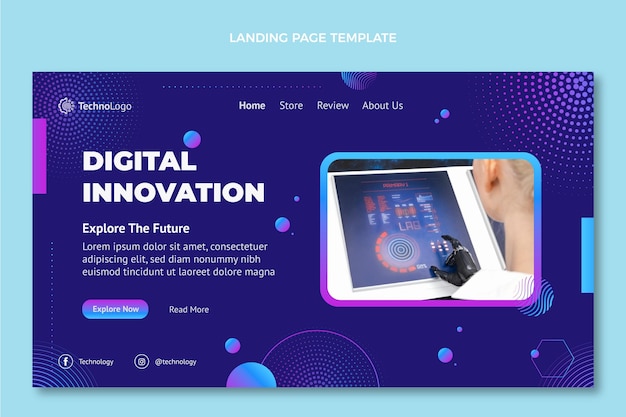 Gradient halftone technology landing page