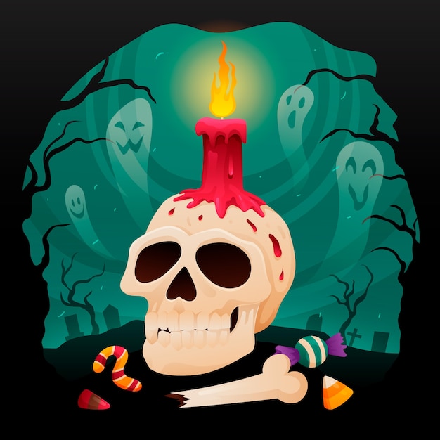 Vector gradient halloween illustration