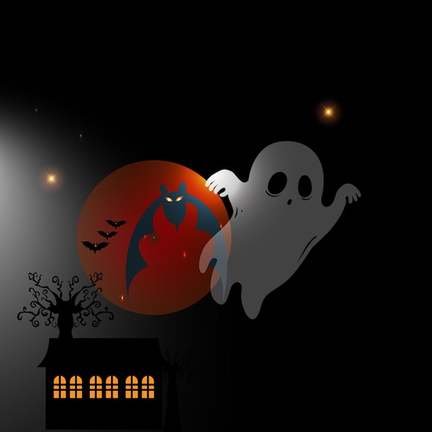 Vector gradient halloween illustration