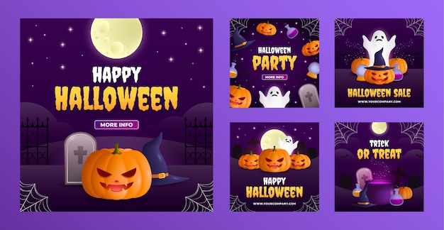 Raccolta di post di instagram di halloween sfumato