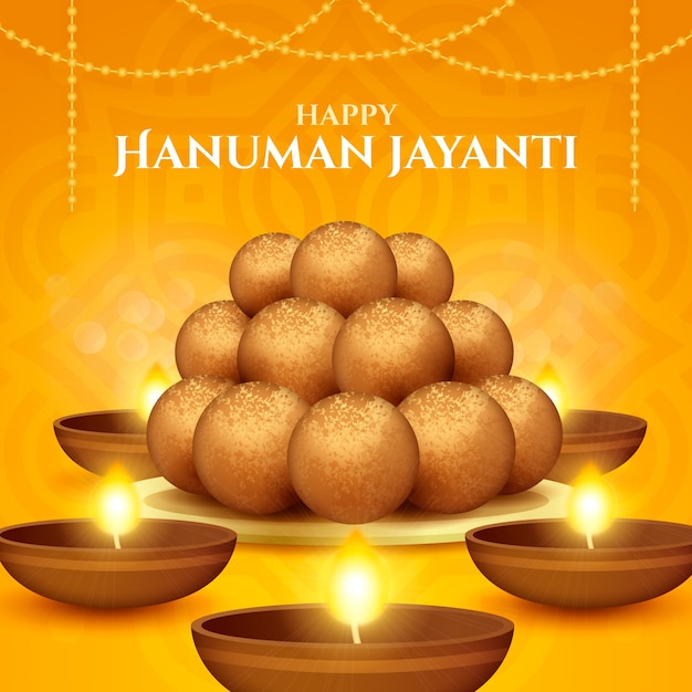 Gradient hanuman jayanti illustration