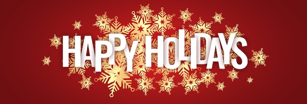 Gradient happy holidays horizontal banner