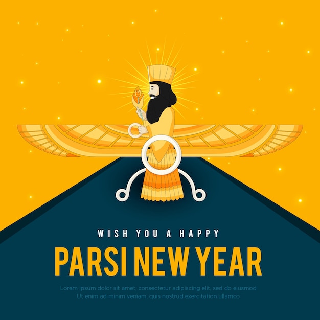 Gradient happy parsi new year illustration