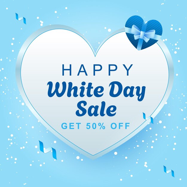 Vector gradient happy white day promtion template design