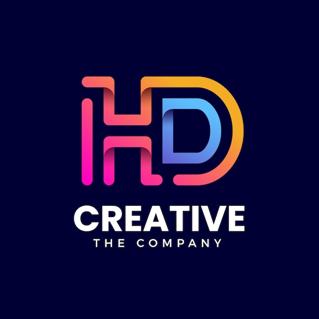 Gradient hd monogram logo design template