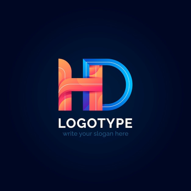 Vector gradient hd monogram logo