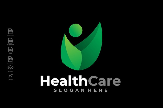 Gradient Health Care Logo Design Template