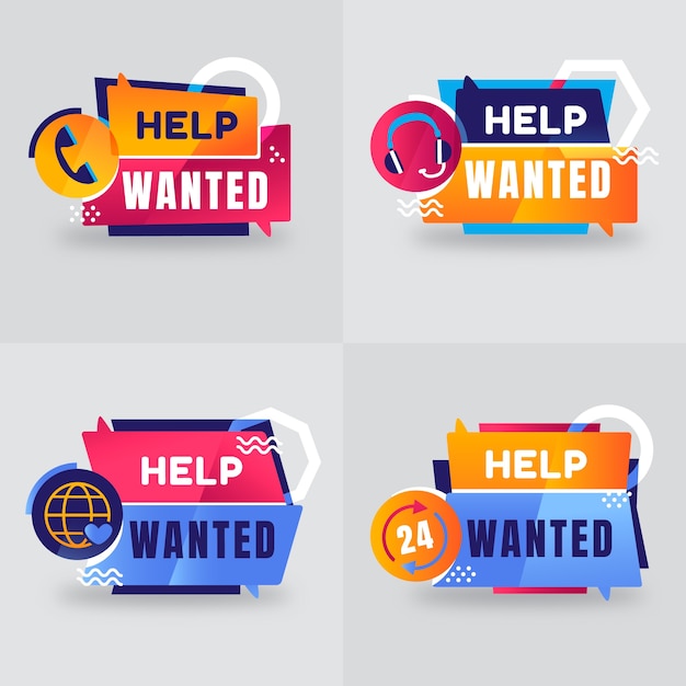 Gradient help wanted badges