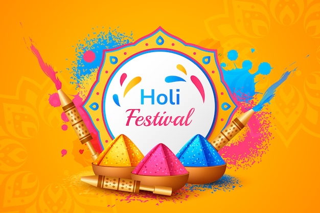 Vector gradient holi festival celebration illustration