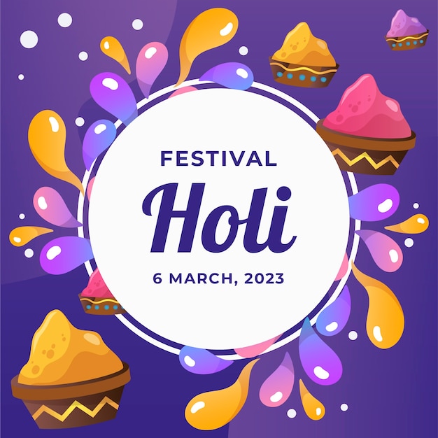 Gradient holi festival celebration illustration