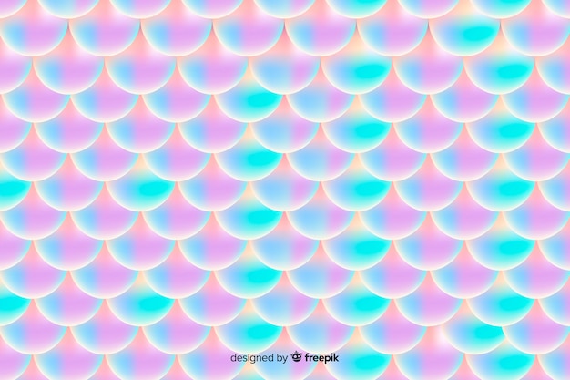 Vector gradient holographic mermaid tail pattern