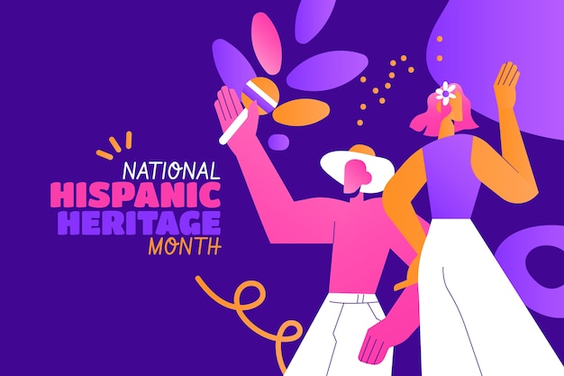 gradient horizontal banner template for national hispanic heritage month