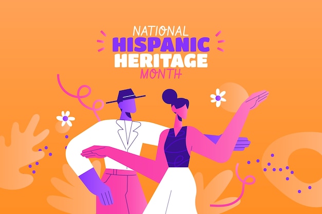 gradient horizontal banner template for national hispanic heritage month