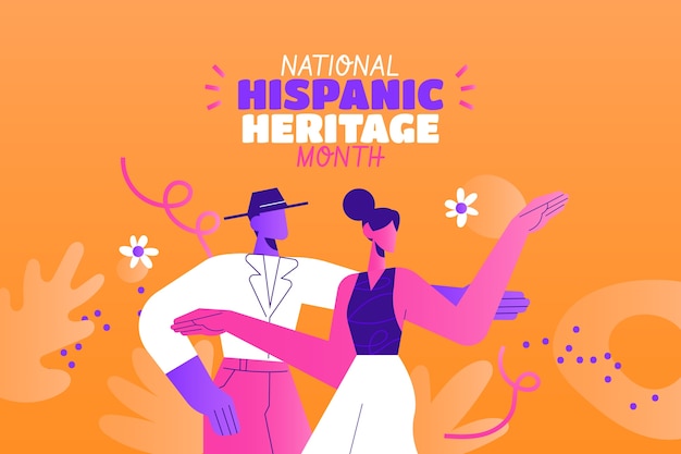 Vector gradient horizontal banner template for national hispanic heritage month