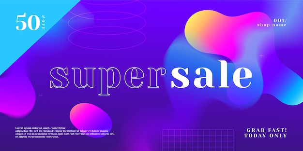 Vector gradient horizontal sale banner