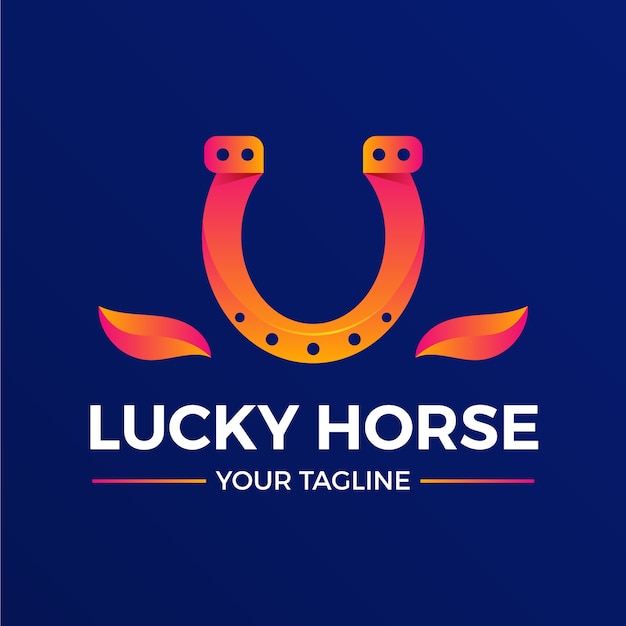 Vector gradient horseshoe logo template