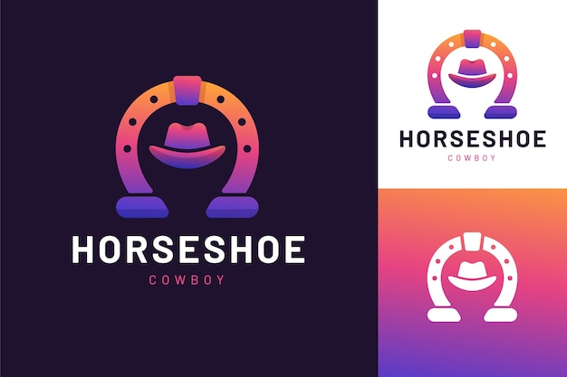 Vector gradient horseshoe logo template