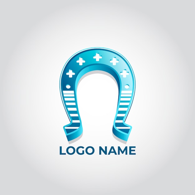 Vector gradient horseshoe logo template