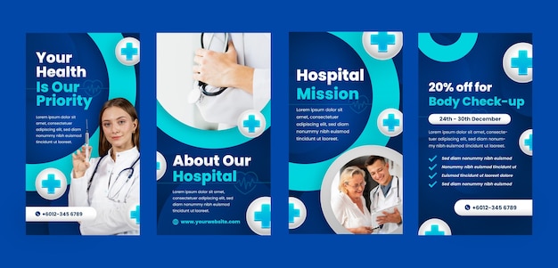 Vector gradient hospital template design