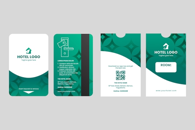 Vector gradient  hotel key card template