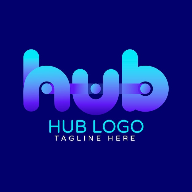 Vettore design del logo dell'hub sfumato