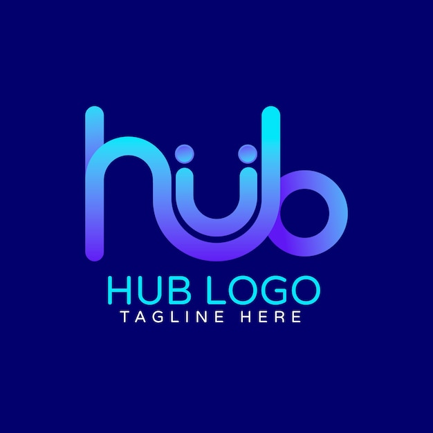 Vector gradient hub logo design