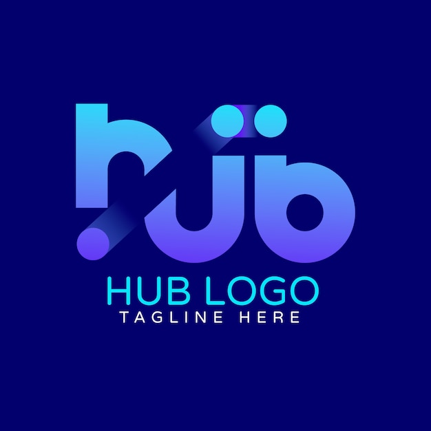 Vettore design del logo dell'hub sfumato