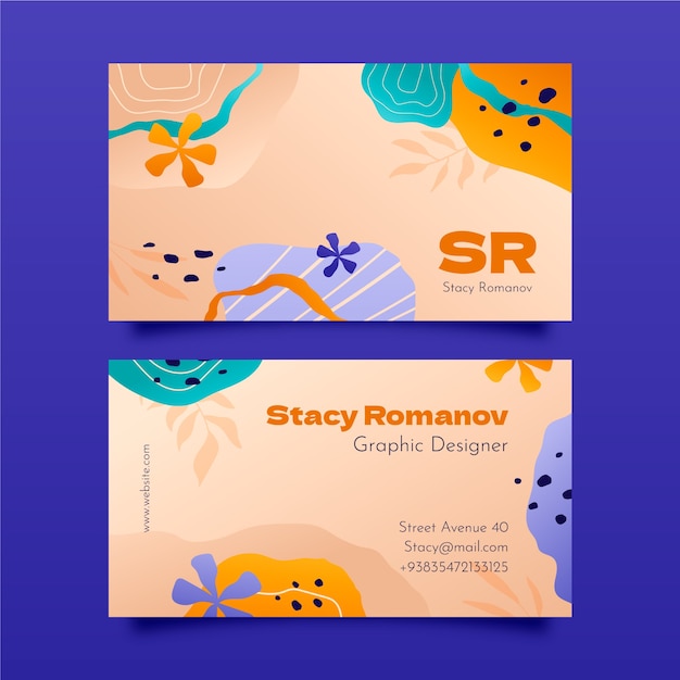 Vector gradient human resources business card