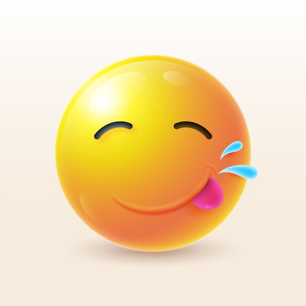 Vector gradient hungry emoji illustration