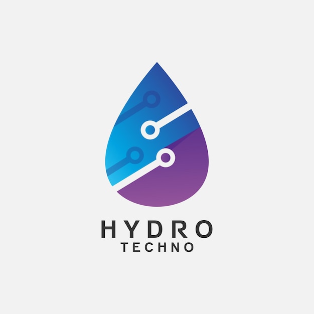 Gradiënt hydro-technologie logo-ontwerp