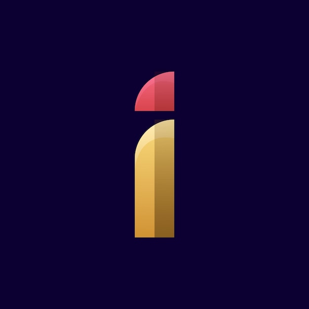 Gradient i letter logo template with abstract shape